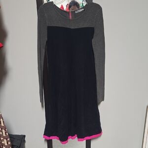 Eliza J Charcoal Ribbed Knit Top